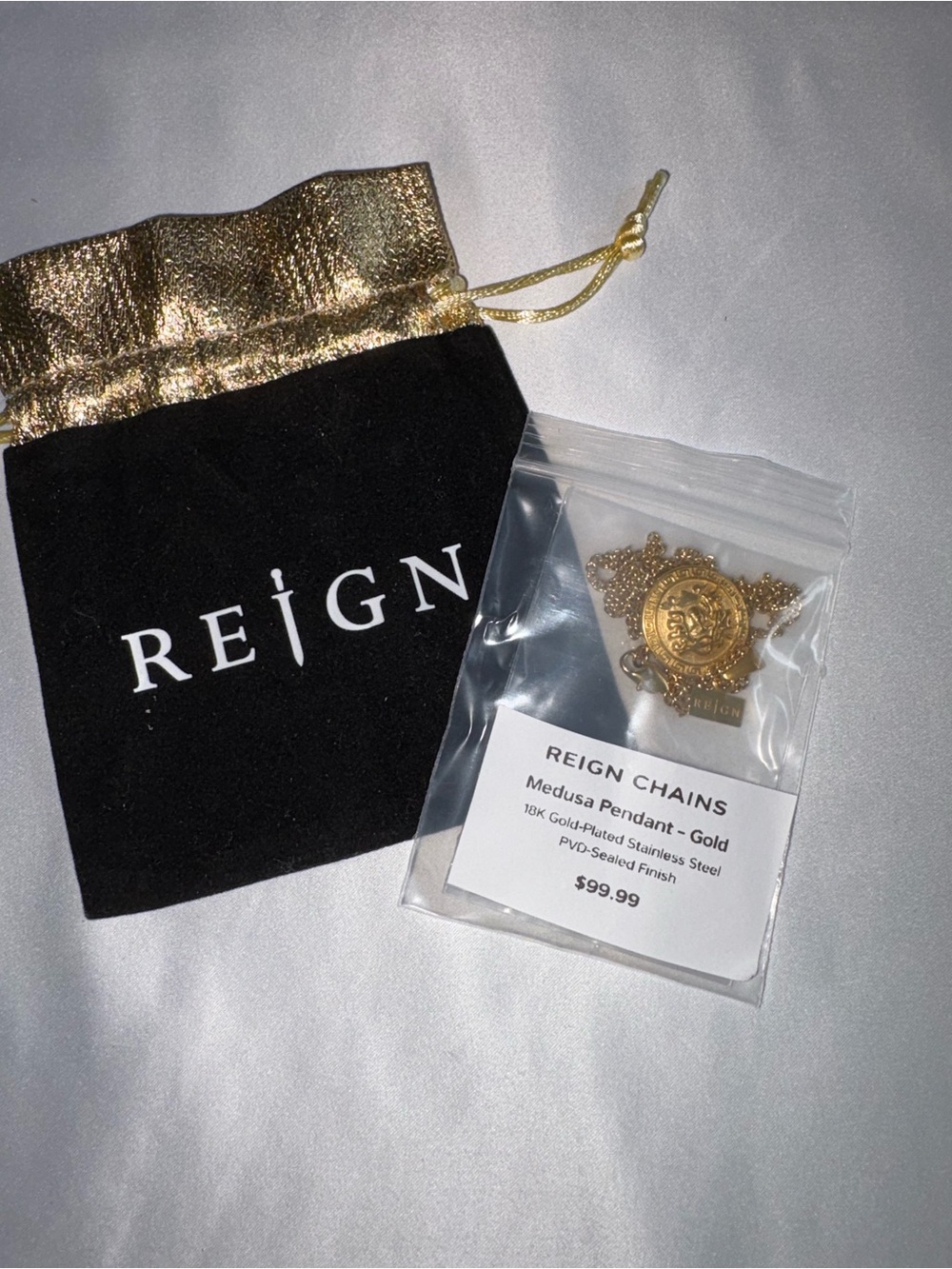 Reign Gold Medusa Pendant Necklace